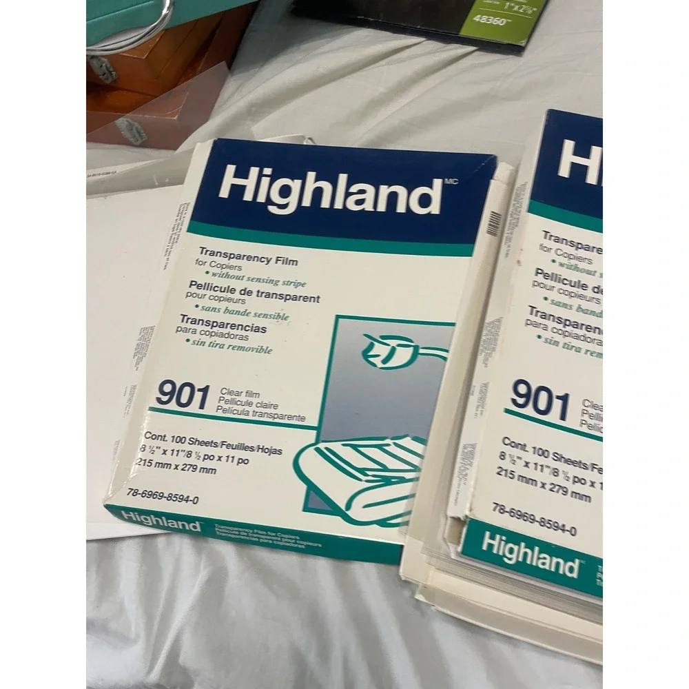 Highland 903 Transparency Film for Copiers Removable Stripe 97 Sheets( 3 packs )